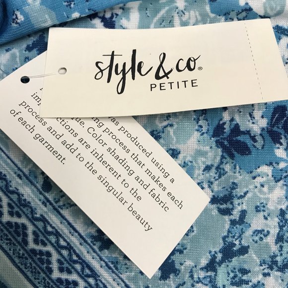 NWT Style & Co. Printed Dolman-Sleeve T-Sh… - Picture 4 of 5